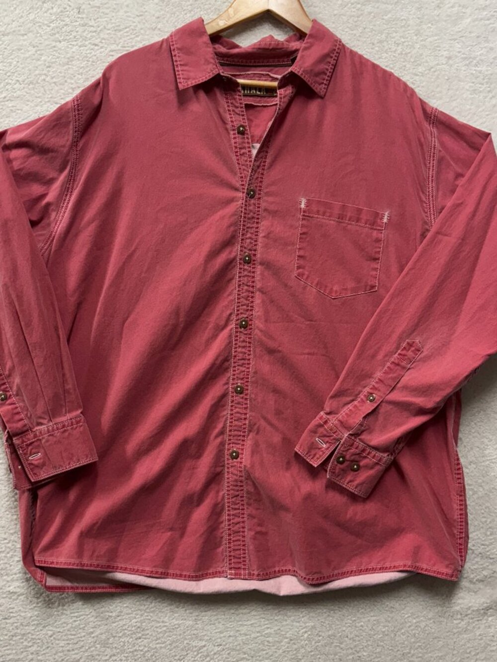 VTG Kahala Shirt Mens XL Iconic Aloha Island Wear Hawaiian Long Sleeve Red butto